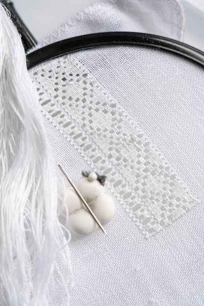 Vyšívaný motív na látke